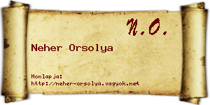 Neher Orsolya névjegykártya